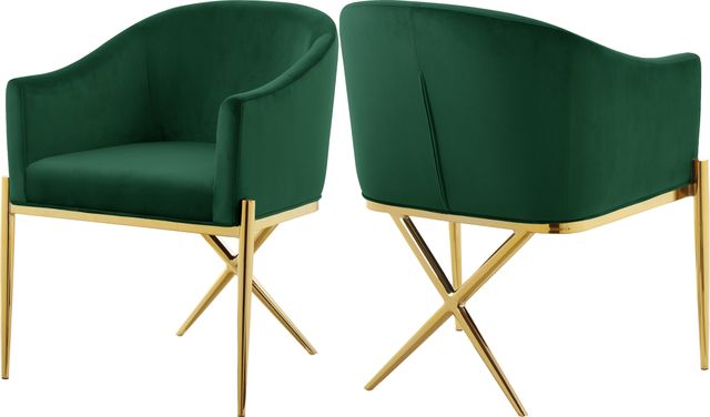 Meridian Furniture Xavier Green/Gold Velvet Dining Chair-3