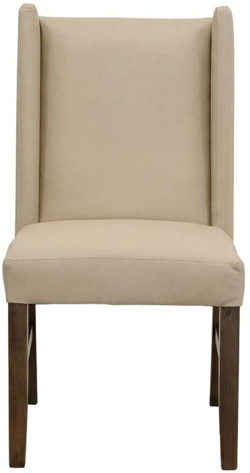 International Furniture Direct Silver Brown/Ivory Leather Dining Side Chair-2