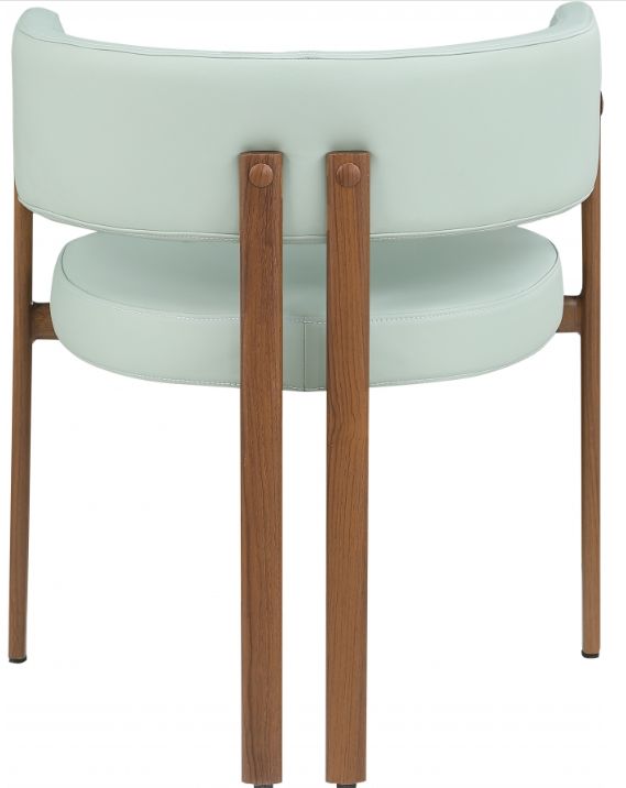Meridian Furniture Gideon Mint/Walnut Vegan Leather Dining Chair-3