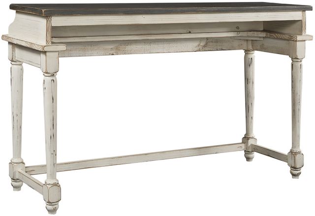 aspenhome® Hinsdale 3-Piece Greywood Console Bar Table Set with Cottonwood Base-1