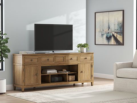 Signature Design by Ashley® Sharlance Light Brown XL TV Stand-3