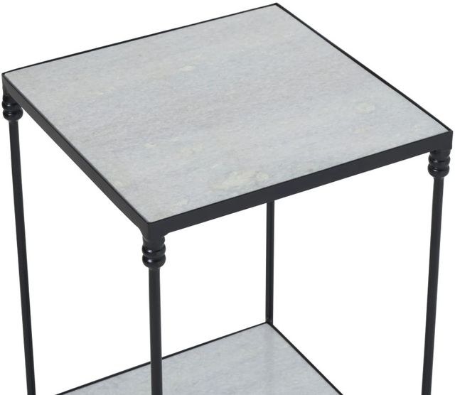 Renwil® Giulia White Accent Table with Matte Black Base-3