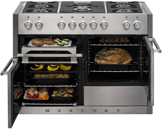 AGA™ Mercury 48" Stainless Steel Pro Style Dual Fuel Range-1