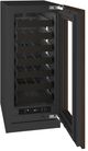 U-Line® Seamless Collection 15" 2.8 Cu. Ft. Panel Ready Wine Refrigerator with Glass Door-3