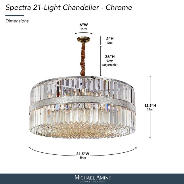 Michael Amini® Spectra Chrome 21-Light Chandelier-2