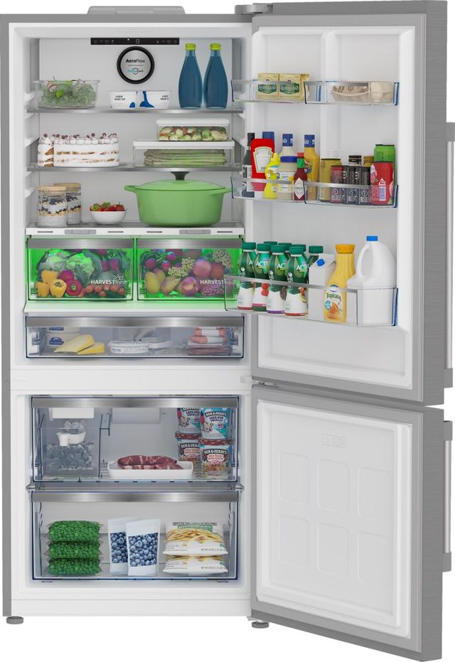 Beko 30 in. 16.1 Cu. Ft. Fingerprint Free Stainless Steel Counter Depth Bottom Freezer Refrigerator-2