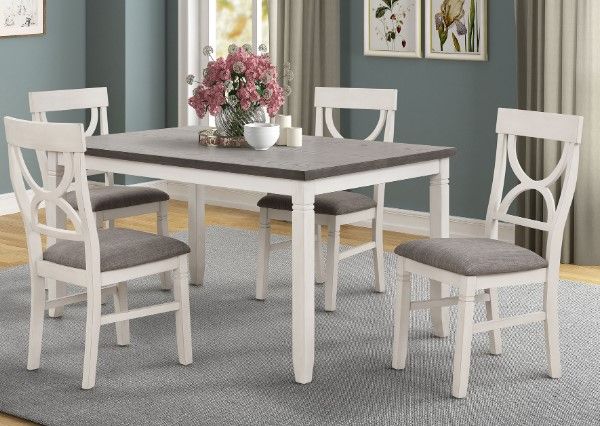 American Wholesale Furniture Anna 5-Piece Gray/White Dining Set-1