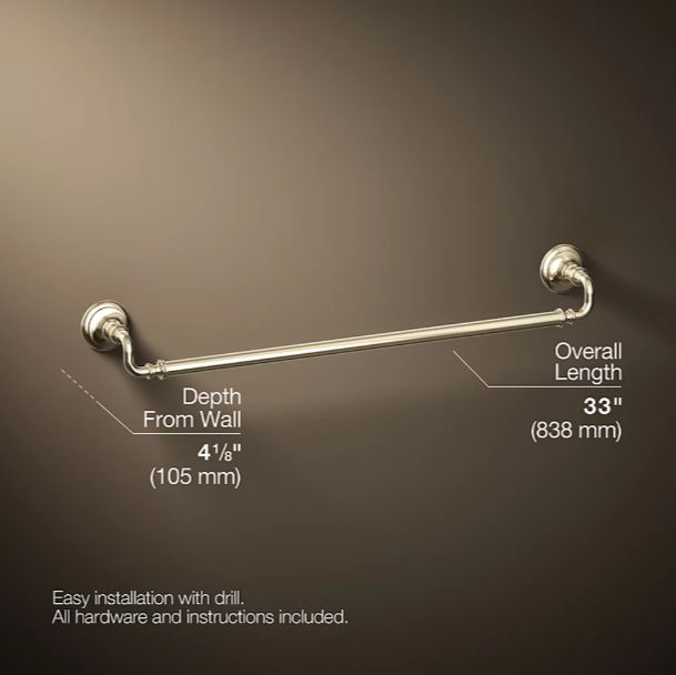 KOHLER® Artifacts® Vibrant French Gold 30" Towel Bar-2