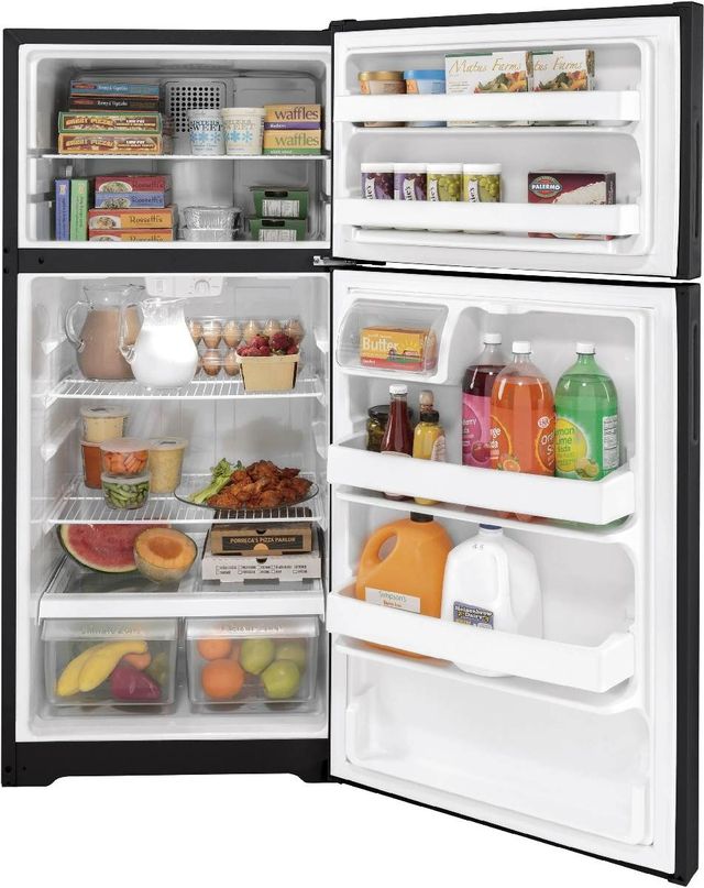 Hotpoint® 28" 15.6 Cu. Ft. Black Top Freezer Right Swing Refrigerator-2