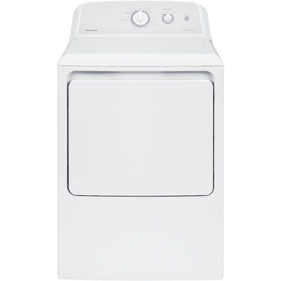 Hotpoint - 6.2 Cu. Ft. 4-Cycle Electric Dryer - White /Gray Backsplash-1