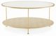Century® Monarch Adele Glass Top Cocktail Table with a Gold-Leaf Frame and Taupe Shelf-0