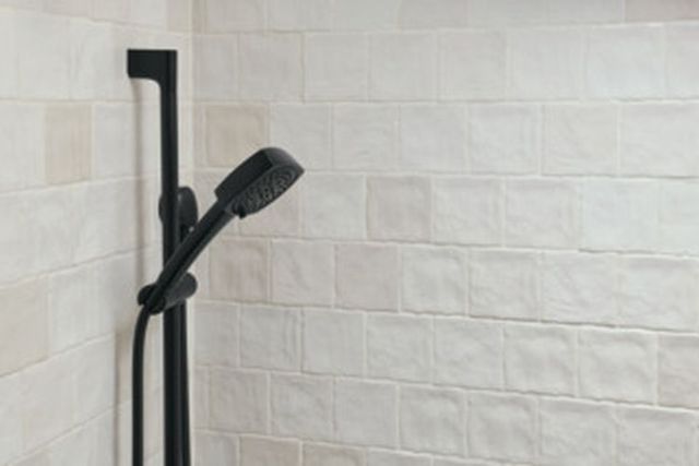 Peerless Ezra® Matte Black Slide Bar with Hand Shower-1