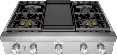 front view of the Thermador® Professional 36" Stainless Steel Natural Gas Rangetop