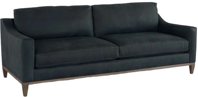 Bassett® Furniture Sanford BenchMade Nubuck Navy Leather Sofa-0