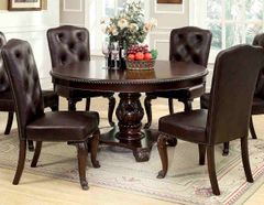 Furniture of America® Bellagio 5-Piece Brown Cherry Dining Set with Leatherette Chairs