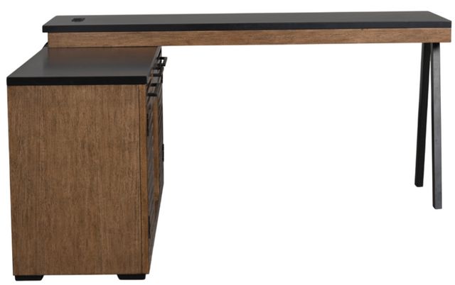 Signature Design by Ashley® Kallari Black/Warm Brown Credenza with Desk Return-3