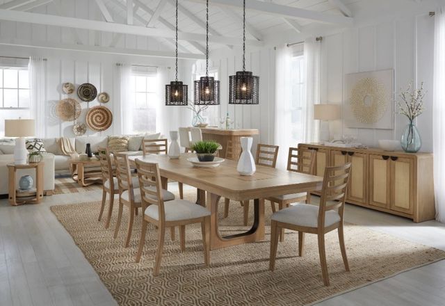 Parker House® Escape 7-Piece Glazed Natural Oak/Mirage Mist Dining Set-1