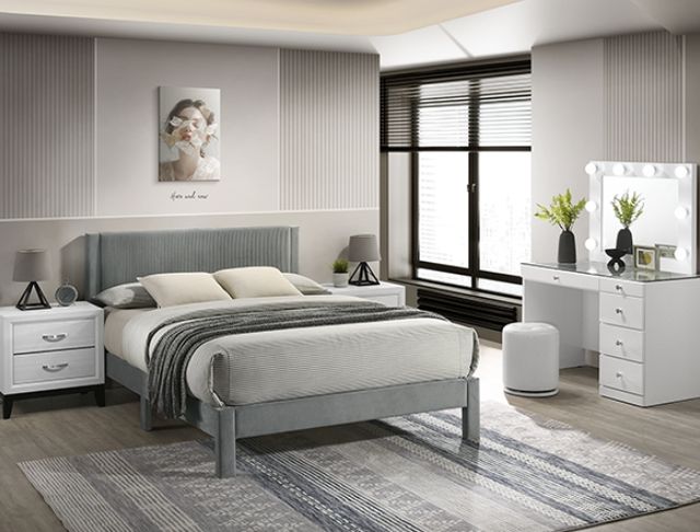Crown Mark Lucia Light Gray Twin Platform Bed-1