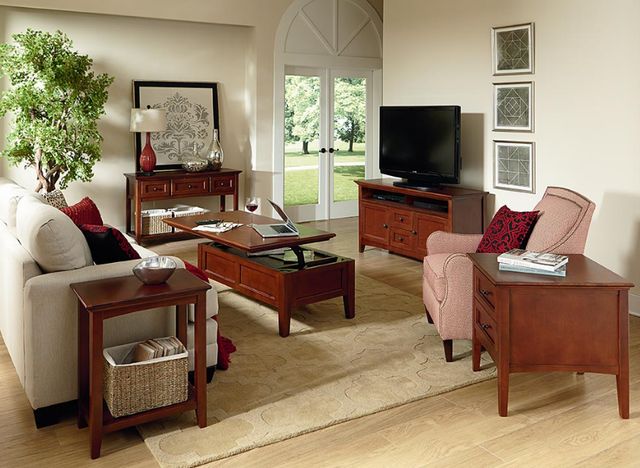 Whittier Wood® Furniture McKenzie Glazed Antique Cherry Accent Table-1