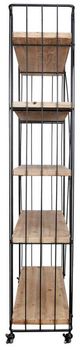 A & B Home Quimby Black/Natural 5-Tier Bookshelf-2