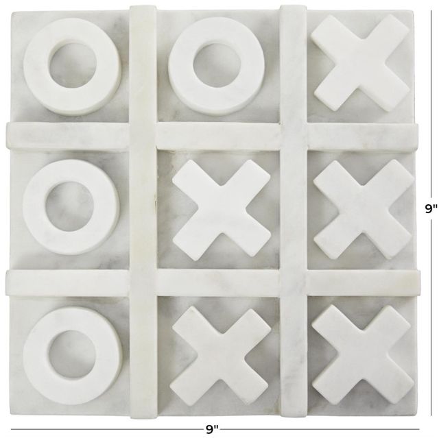 Deco Marche White Tic Tac Toe Game Set-3