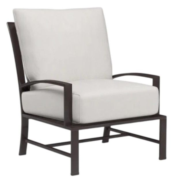 Sunset West La Jolla Espresso Aluminum Outdoor Club Chair with Canvas Flax Cushion-0