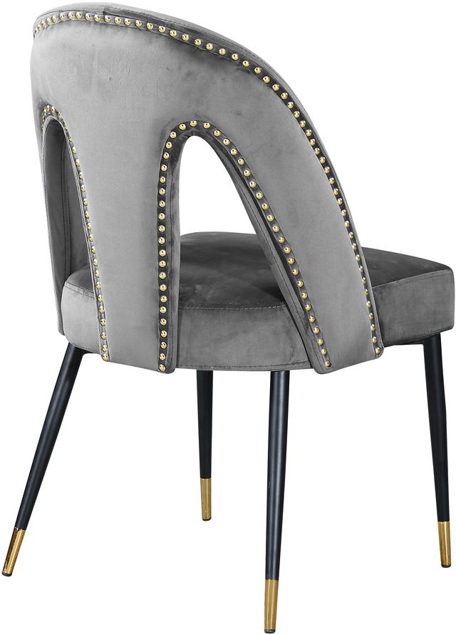Meridian Furniture Akoya Gray Velvet Dining Chair-2