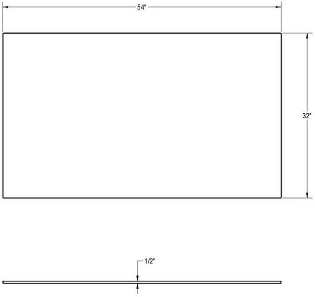 Amisco Customizable Azilis 54" Rectangular Dining Table with 0.5" Clear Glass Top-1