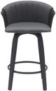 Armen Living Diana Gray/Black Swivel Bar Stool-1