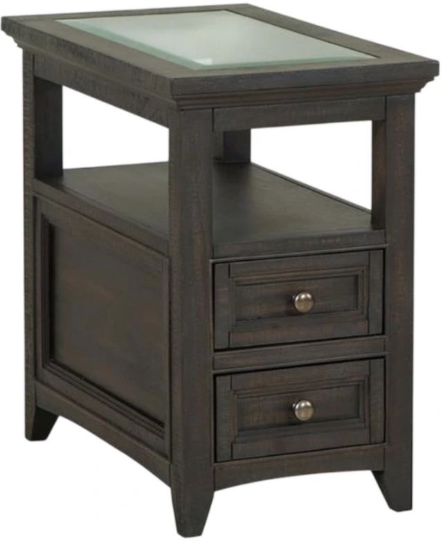 Magnussen Home® Westley Falls Graphite Chairside End Table with Glass Insert-0