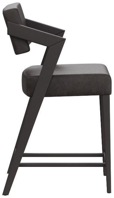 HH2 Home Snyder Blackwash/Charcoal Counter Stool-2
