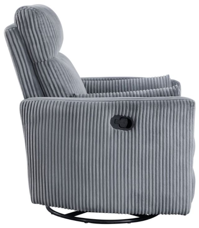 Homelegance® Traverse Gray Manual Swivel Glider Reclining Chair-3