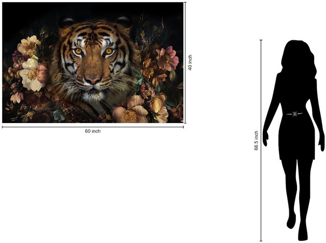 Classy Living Untamed Floral Tiger Wall Art-2