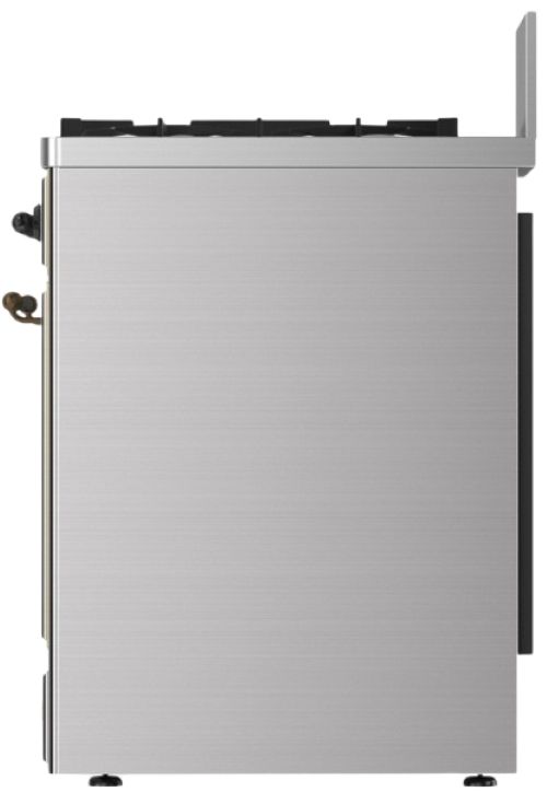 Ilve® Majestic III 30" Stainless Steel Pro Style Dual Fuel Natural Gas Range with 5 Black Brass Burners and Burnished Trim-2