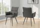 Monarch Specialties Inc. 2-Piece Grey 36" Faux Leather Dining Chair Set with Black Metal Legs-1