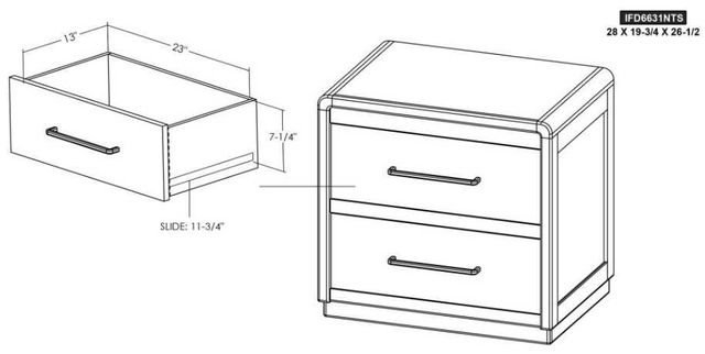 International Furniture Direct Dark Mezquite Black Nightstand-2