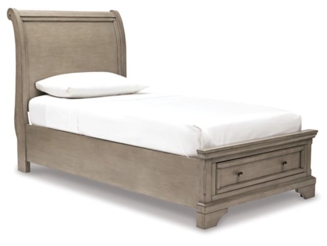 Signature Design by Ashley® Lettner 5-Piece Light Gray Twin Sleigh Bed Set-1