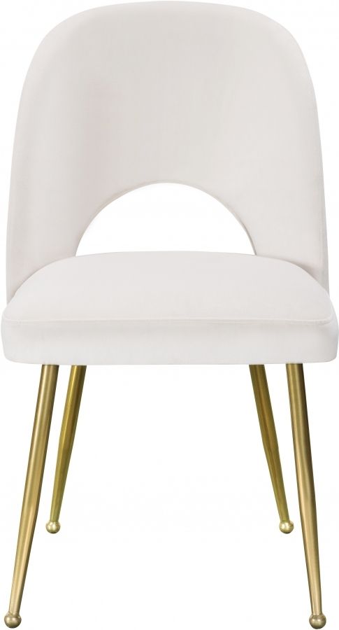Meridian Furniture Logan Cream/Gold Velvet Dining Chair-1