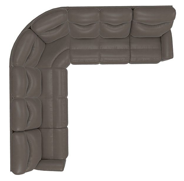 La-Z-Boy® James 5-Piece Walnut Leather Manual Reclining Sectional-3