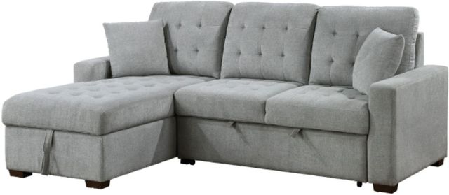 Homelegance® Waitsfield 2-Piece Gray Left-Arm Facing Pull-out Sleeper Sectional and Chaise with Hidden Storage-3