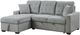 Homelegance® Waitsfield 2-Piece Gray Left-Arm Facing Pull-out Sleeper Sectional and Chaise with Hidden Storage-3