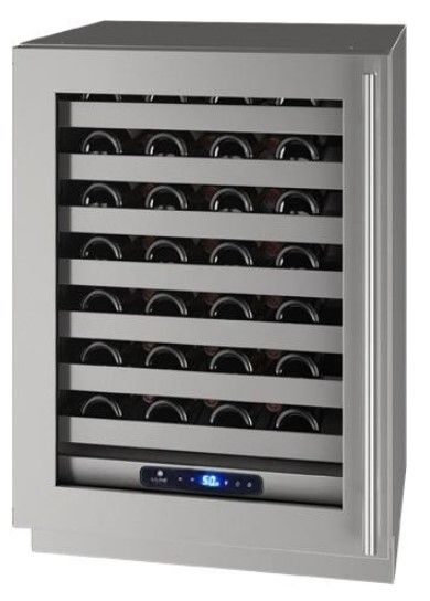 U-Line®  Stainless Steel 24" Left Hinge Wine Storage-0