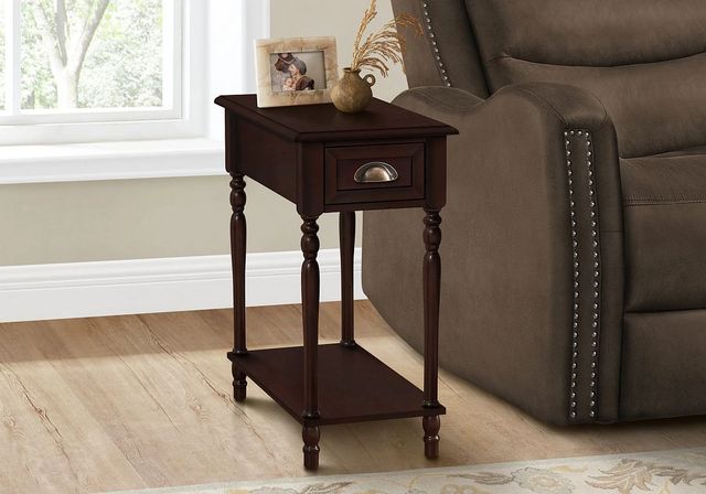 Monarch Specialties Inc. Cherry Veneer 2-Tier Narrow Side Table-2