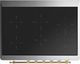 Ilve® Majestic III 36" Burgundy Pro Style Induction Range with Triple Glass Door and Brass Trim-2