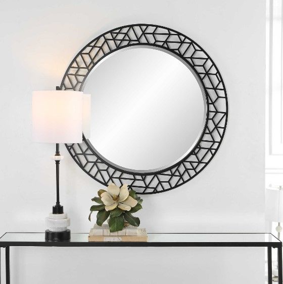 Uttermost® Mosaic Satin Black Mirror-1