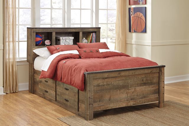 Signature Design by Ashley® Trinell Brown Youth Full Bookcase Bed with 2 Storage Drawers-2