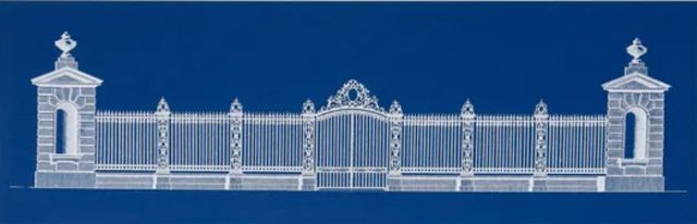Stylecraft Dann Foley Lifestyle Palace Gate I Blue/White Wall Art-1