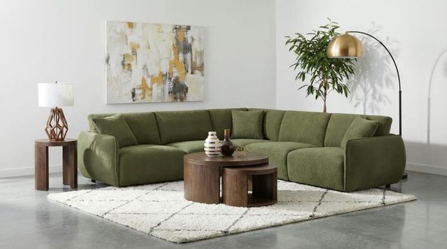 Coaster® Elysia 5-Piece Green Upholstered Modular Sectional-1