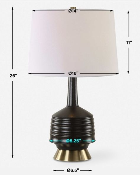 Uttermost® Foster Black Glaze Table Lamp-2