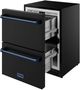 Thor Kitchen Gordon Ramsay Collection 24” 5.4 Cu. Ft. Anti-Fingerprint Black Built-In or Freestanding Under the Counter Refrigerator Drawer with Blue Handle-4